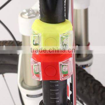 2014 most hot Silicone Bike Bicycle Head Rear Wheel LED Flash Light, bike led light