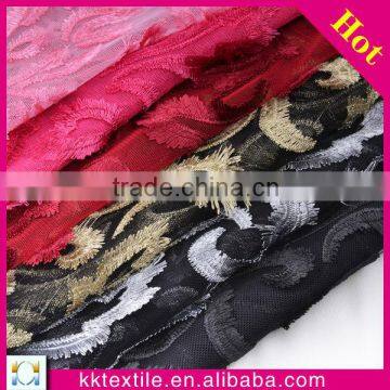 Hot sale 100% polyester fabric#1019 vintage lace fabric style