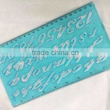 Factory Plastic Letter Stencil Ruler stencil duplicating ruler for education stationery notebook