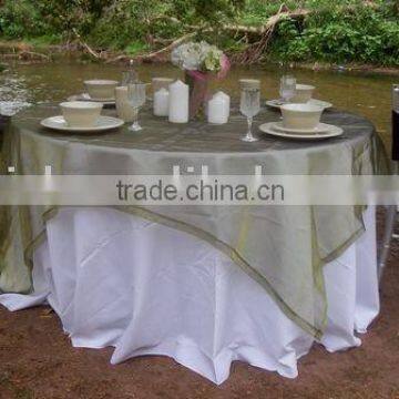 Tablecloth and overlay, polyester banquet tablecloth,organza overlay