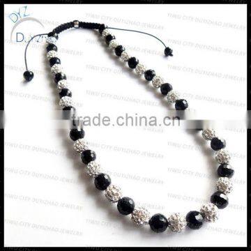 Fashion white and black shamballa necklace