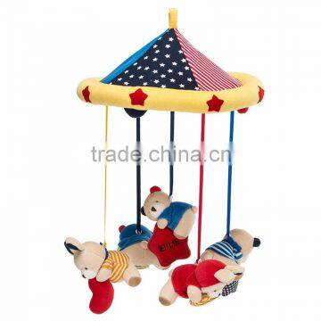 Alibaba plush animal toy hanging on baby crib musical mobile baby toy