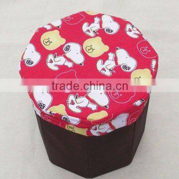 Foldable Printed Octagon Non-woven Fabric Storage Stool