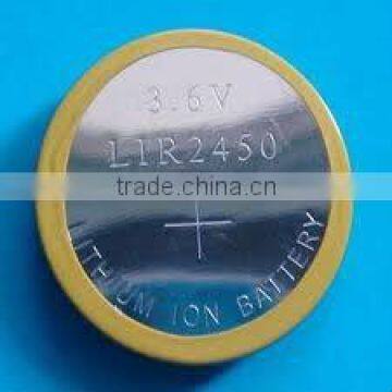 3.6v 220 mah lir2032 rechargeable button battery/button cell cr2450 battery