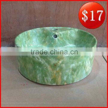 Ceramic countertop round cheap colored washing basin for marble style bathroom BO-30