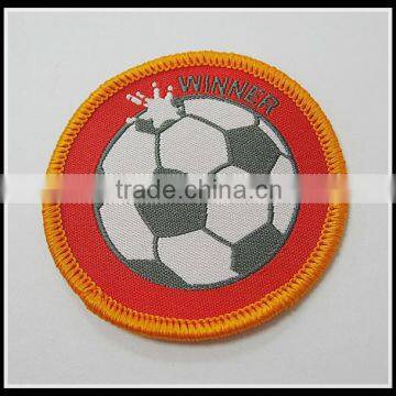 Customized football Design Cheap Woven Badges for Clothing/bag