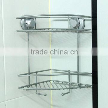 wall metal Double corner storage basket/shelf, shower caddy/basket with hook