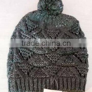 fashion Acrylic knitted beanie with lurex
