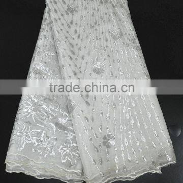 Red Wedding Dress Making Lace Lastest Style Korea Silk Lace Fabric New Sample With Sequins photo-5