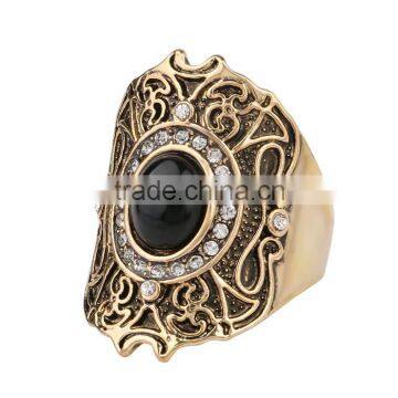 Best Selling 1 Dollar Product Gold Plated Zinc Alloy Resin Single Stone Finger Ring photo-2