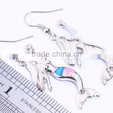 Wholesale 925 Sterling Silver Opal Long Mermaid Hook Earrings In Sterling Silver For Girls photo-3