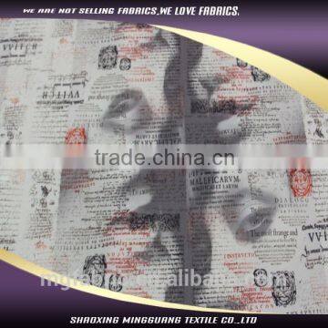 100% polyester air layer fabric newspaper print