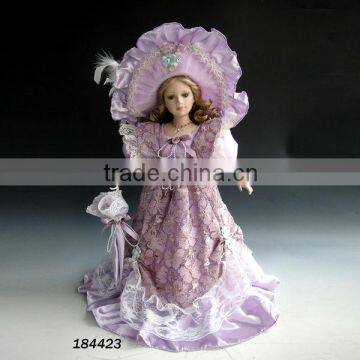 Home decoration 18 inch porcelain Christmas gift Victoria doll