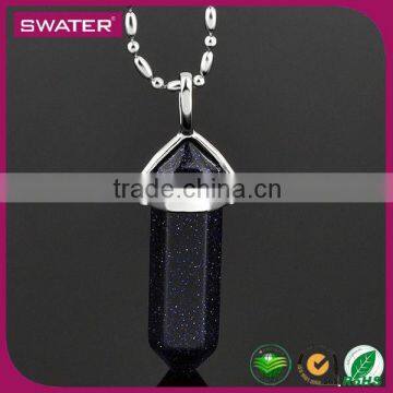 New 2016 Products Blue Gemstone Black Beads Necklace