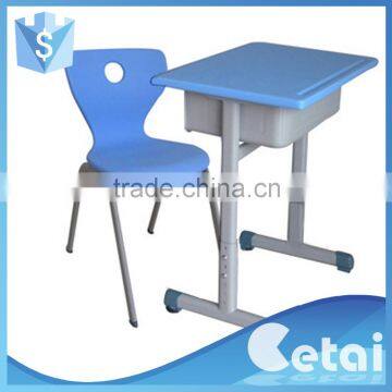 College school double seat learning desk and chair