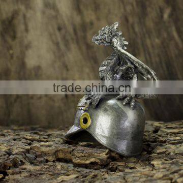 Pewter Dragon With Helmet Figurine