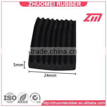 Self Adhesive Ribbed Sponge Rubber Strip 24x5mm