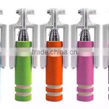 2015 Hot Wholesale Supreme 13.5cm Mini Foldable Cable Selfie Stick Wired Selfie Stick,Monopod Selfie-stick with cable