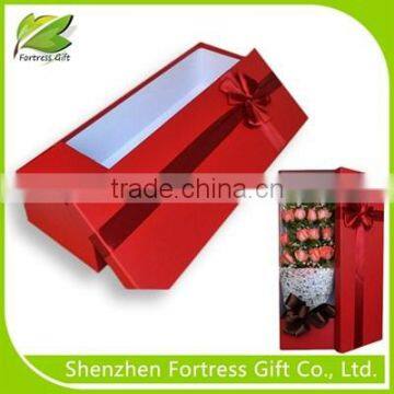 Fashionable red gift box packaging for flower