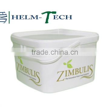 3L food grade plastic square pail with handle