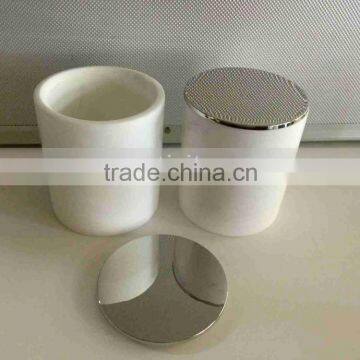 Cheapest Natural Stone Carrara Marble Candle Jar With Copper Lids,marble Jar With Lid photo-5