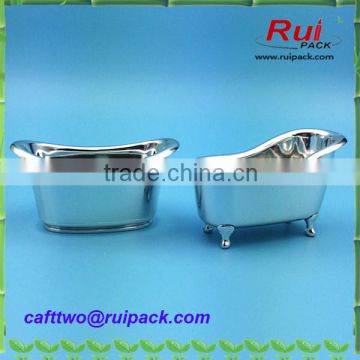 shiny silver mini bathtub container /mini plastic PP bathtub for sale