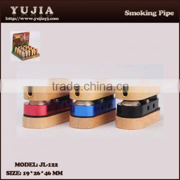 2015 YuJia hot sale good quality Aluminum and wooden smoking pipe wholesale pipe JL-122