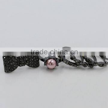 2015 Black Decorative Newest Design Stone and Pearl 5pcs Set Rings                        
                                                Quality Choice