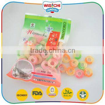 Hot Sale Fruity Double Colored Sugar Coated Gummy Sweet Soft Candy