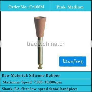 pink cup shape medium grit RA shank dental tooth polishing