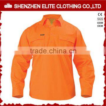 lightweight cotton drill men orange work shirt