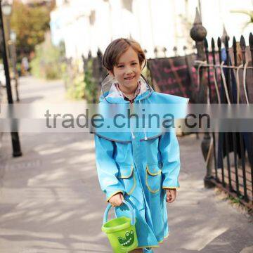 190T PA coating waterproof raincoat for adult for kids yellow color fashion style