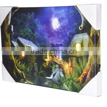 Fairy tale night lighted Led canvas wall art