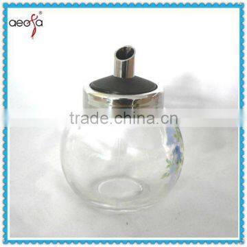 ball shape oil and vinegar bottle with metal mouth