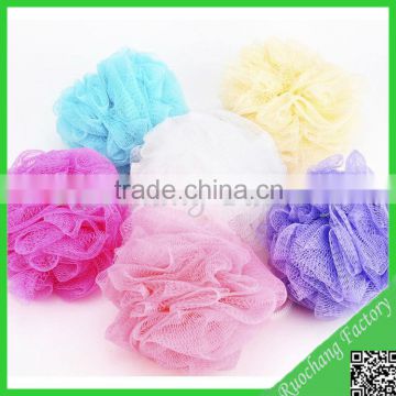 Best-selling Colorful PE Mesh Puff Bath Sponge for Wholesale