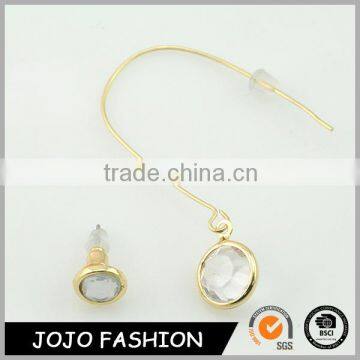 Special Asymmetric Jewelry Rhinestone Gold Earrings Design For Girl