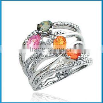 Newest white gold stunning sapphire gemstone ring for men