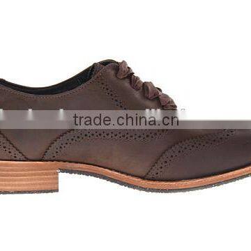 Latest Model Wood Sole Suede Leather Men Brogue Shoes Lace up Men Casual Dress Shoes Men Hand-made Formal Shoes photo-2