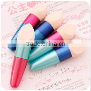 cosmetics beauty mini latex free cosmetic sponge brush powder puff with handle