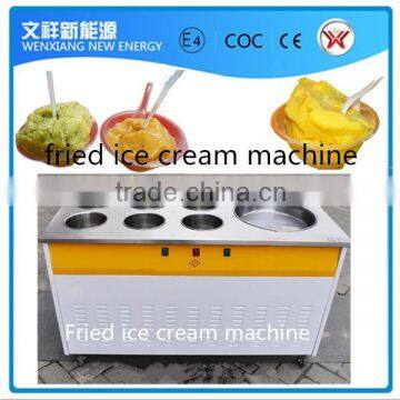 Fried Ice cream machine single pan with 6 Cold storage barrel