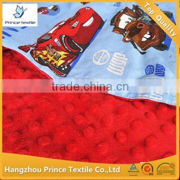 Red Car Print With Red Dots Minky Baby Blanket