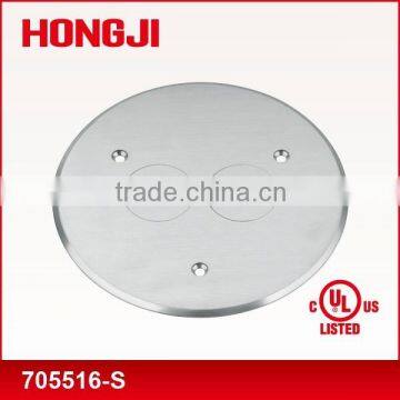 UL listed round box covers for duplex power or comm./data stainless steel