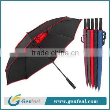 33 inch extra large double canopy golf umbrellas windproof fiberglass 8k ribs