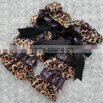 KP-LEG022 New design china wholesale leopard bow lace baby leg warmer 2015