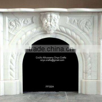 Marble Fireplace white marble Hand Carved