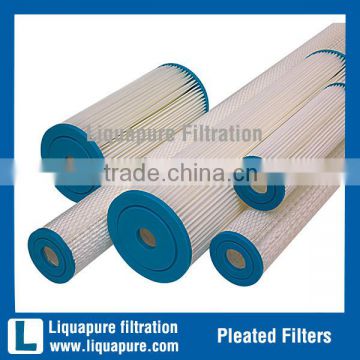 10 inch 5 um polyester pleated filter cartridge for swing pool and spa filtration