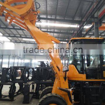 china mini wheel loader with wood grapple for sale