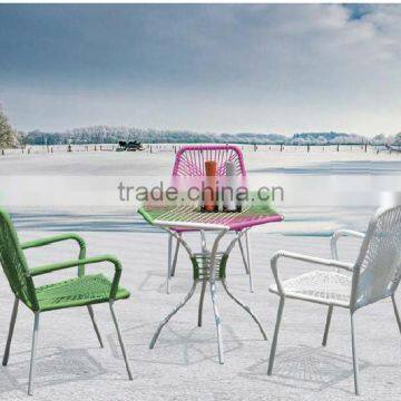 SGS tested morden furniture outdoor dining set colorful table and chair