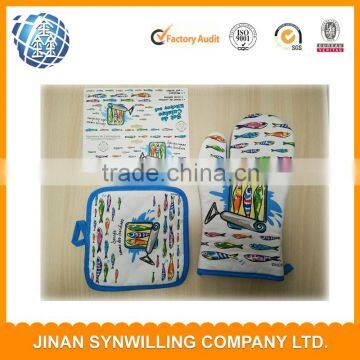 Baking Gloves Set Oven Mitts Home Textile Kitchen Heat Insulated Gloves