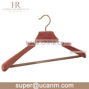 HRW-8303P flat cedar wood hanger with round bar